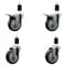 Service Caster 4'' Maroon Poly Swivel 1-1/2'' Expanding Stem Caster Set 2 Total Lock Brakes, 4PK SCC-EXTTL20S414-PPUB-MRN-2-S-2-112 - alternate 1